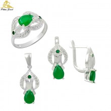 Gümüş zirkon taşlı set